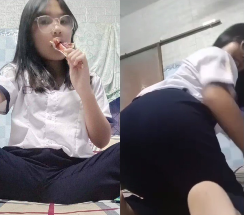 Siswi Cabul Suka Ditampar Pantat sampai Merah Menyala lalu Di-Doggy Ngentot Keras